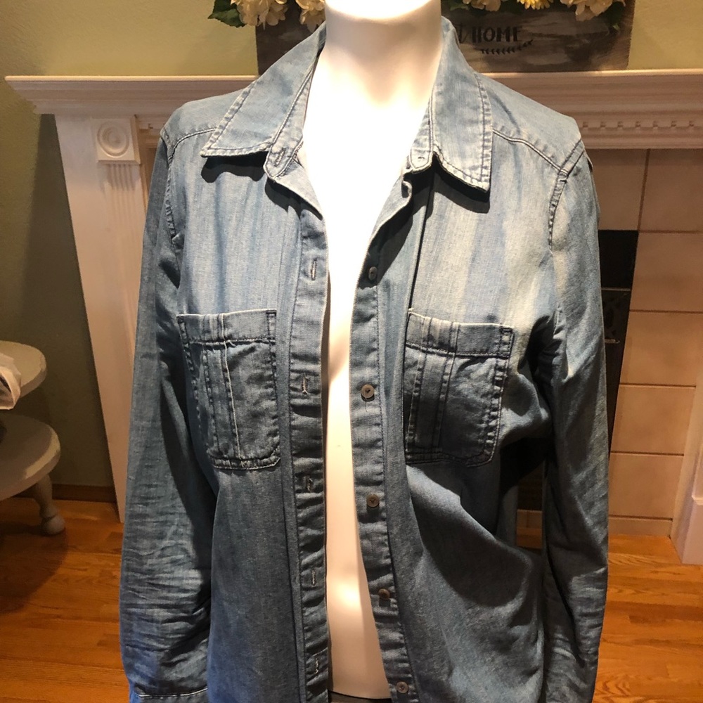 Button down jean blouse